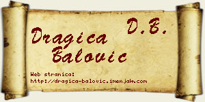 Dragica Balović vizit kartica